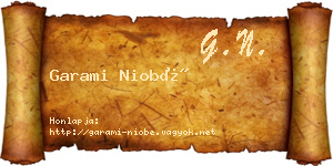 Garami Niobé névjegykártya